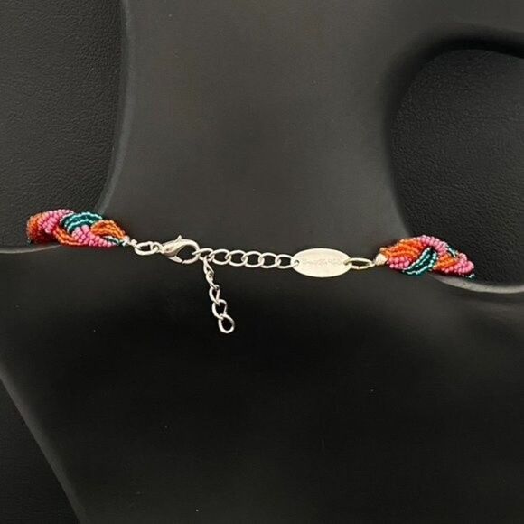 Uno Alla Volta Seed Bead Beaded Braided Statement Necklace - Picture 5 of 7